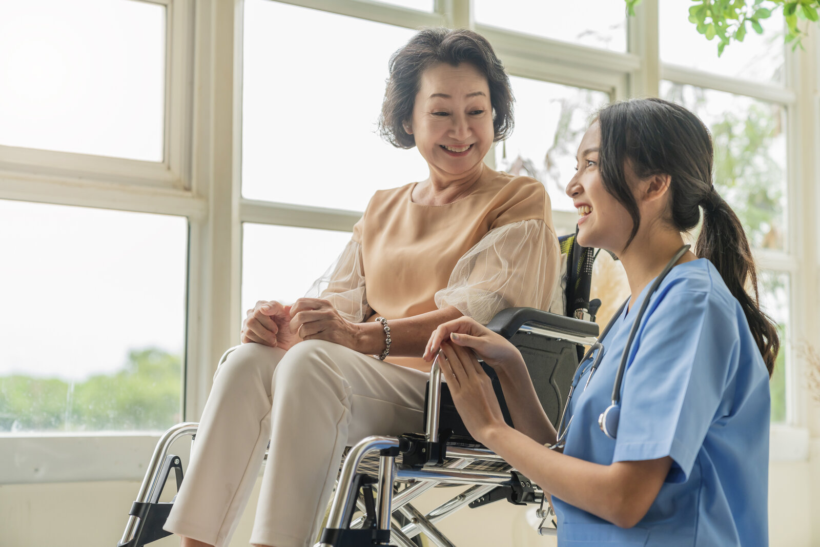 Caregiver with patient